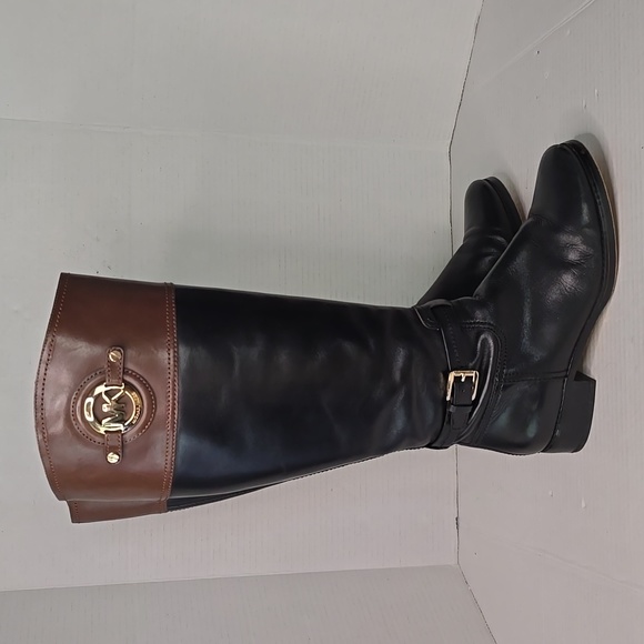 SOLD on Mercari!! Michael Kors Stockard Boots BLK/MOCHA 40FADMB9L Women Size 8.5 - Picture 7 of 12
